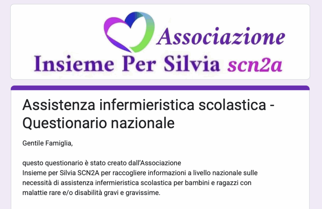 Questionario nazionale per assistenza infiermieristica scolastica